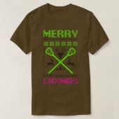 Merry Lamas Ugly Design Lacrosse Kerstmis T-shirt (Design voorkant)