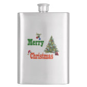 Merry Lawn Bowls Kerstmis, Hip Flask Flacon (Voorkant)