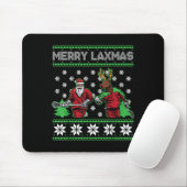 Merry Laxmas Funny Christmas Lacrosse Player Holid Muismat (Met muis)