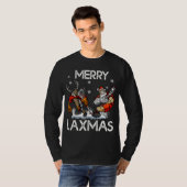 Merry LAXMAS Ugly kerstlacrosse Santa Reindee T-shirt (Voorkant volledig)