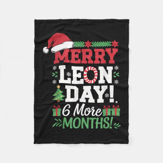 Merry Leon Day Noel achterstevoren Grappige Kerstt Fleece Deken (Voorkant)