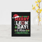 Merry Leon Day Noel achterstevoren Grappige Kerstt Kaart (Gele Bloem)