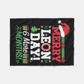 Merry Leon Day Noel lafaards Grappige Kersttelling Fleece Deken (Voorkant (Horizontaal))