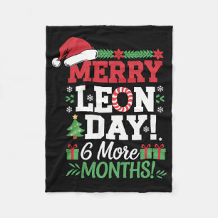 Merry Leon Day Noel lafaards Grappige Kersttelling Fleece Deken