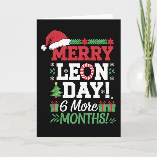 Merry Leon Day Noel lafaards Grappige Kersttelling Kaart (Voorkant)