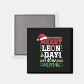 Merry Leon Day Noel lafaards Grappige Kersttelling Magneet (Voorkant / Achterkant)