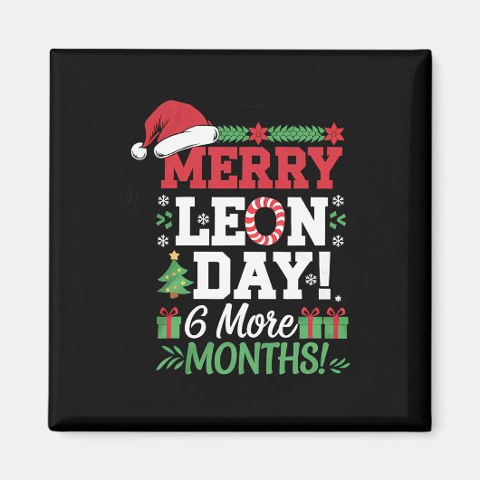 Merry Leon Day Noel lafaards Grappige Kersttelling Magneet (Voorkant)
