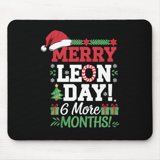 Merry Leon Day Noel lafaards Grappige Kersttelling Muismat (Voorkant)