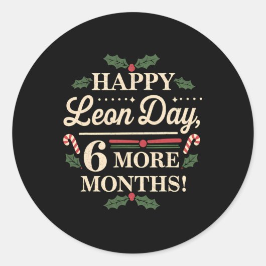 Merry Leon Day Noel lafaards Grappige Kersttelling Ronde Sticker (Voorkant)