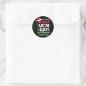Merry Leon Day Noel lafaards Grappige Kersttelling Ronde Sticker (Tas)