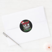 Merry Leon Day Noel lafaards Grappige Kersttelling Ronde Sticker (Envelop)