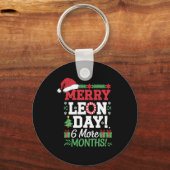 Merry Leon Day Noel lafaards Grappige Kersttelling Sleutelhanger (Voorkant)
