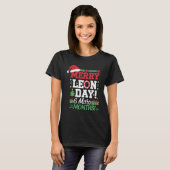 Merry Leon Day Noel lafaards Grappige Kersttelling T-shirt (Voorkant volledig)