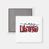 Merry Librarian Christmas Book Lover Library Magneet (Voorkant / Achterkant)