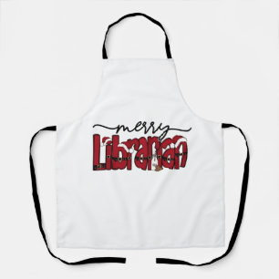 Merry Librarian Christmas Book Lover Library Schort