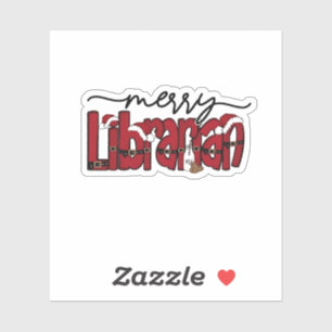 Merry Librarian Christmas Book Lover Library Sticker
