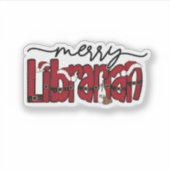Merry Librarian Christmas Book Lover Library Sticker (Voorkant)