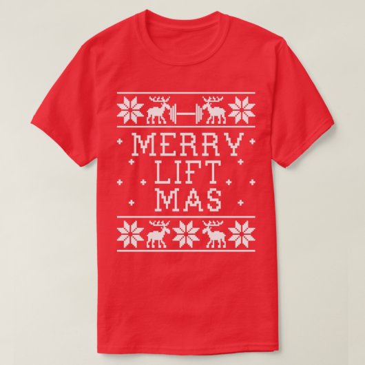 Merry Lift Mas Ugly KerstSweater Design T-shirt (Design voorkant)