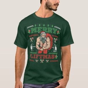 Merry Liftmas Bodybuilder Santa Powerlift T-shirt
