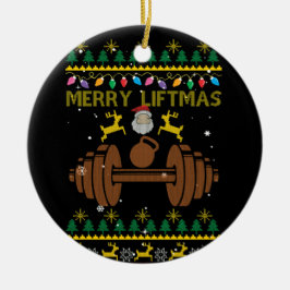 Merry Liftmas Fitness Weightlift Bodybuilder Keramisch Ornament