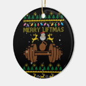 Merry Liftmas Fitness Weightlift Bodybuilder Keramisch Ornament (Links)