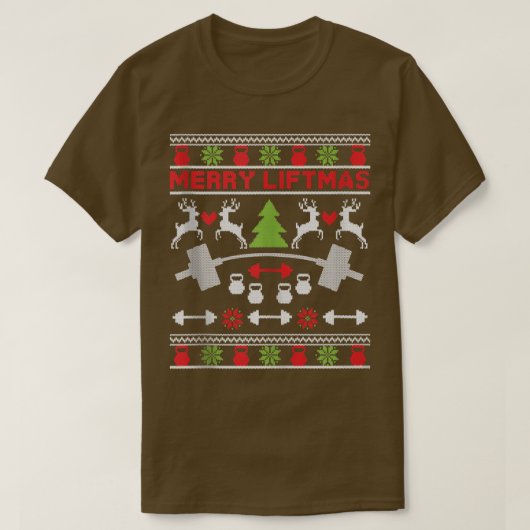 Merry Liftmas Fitness Workout met kerstmis T-shirt (Design voorkant)