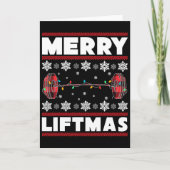 Merry Liftmas Fun Christmas Gym Workout Fitness Gi Kaart (Voorkant)