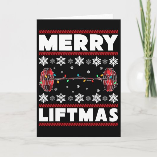 Merry Liftmas Fun Christmas Gym Workout Fitness Gi Kaart (Voorkant)