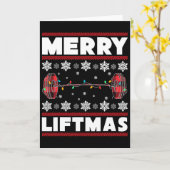Merry Liftmas Fun Christmas Gym Workout Fitness Gi Kaart (Gele Bloem)