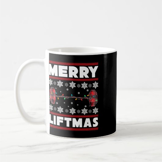 Merry Liftmas Fun Christmas Gym Workout Fitness Gi Koffiemok (Links)