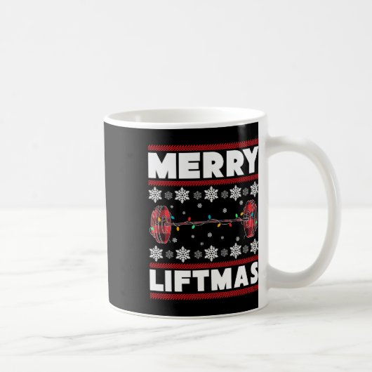 Merry Liftmas Fun Christmas Gym Workout Fitness Gi Koffiemok (Rechts)