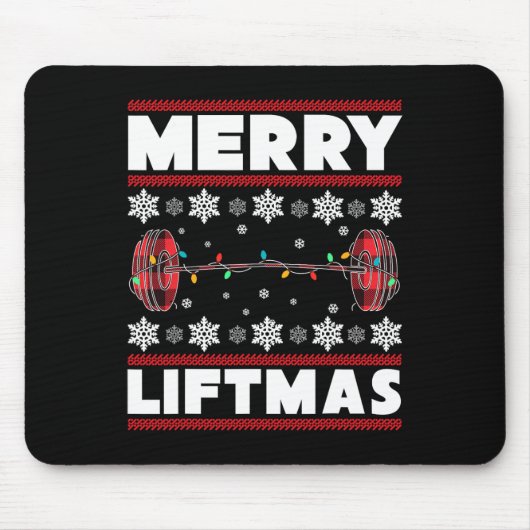 Merry Liftmas Fun Christmas Gym Workout Fitness Gi Muismat (Voorkant)