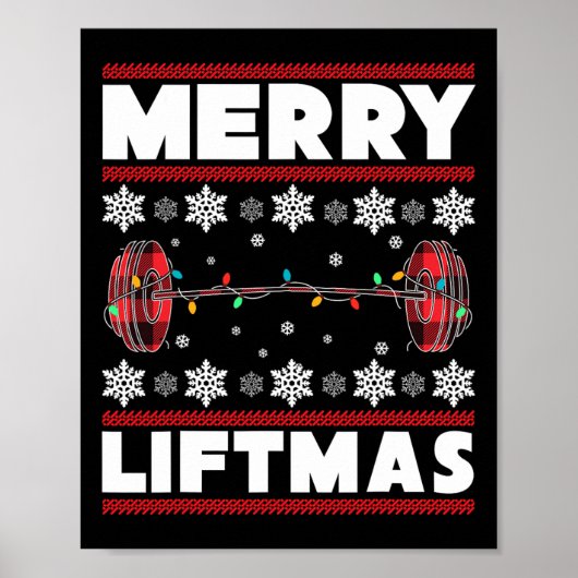 Merry Liftmas Fun Christmas Gym Workout Fitness Gi Poster (Voorkant)