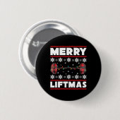 Merry Liftmas Fun Christmas Gym Workout Fitness Gi Ronde Button 5,7 Cm (Voorkant /achterkant)
