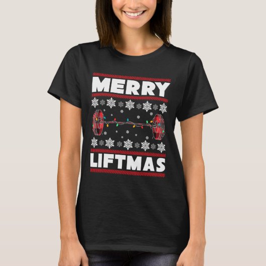 Merry Liftmas Fun Christmas Gym Workout Fitness Gi T-shirt (Voorkant)