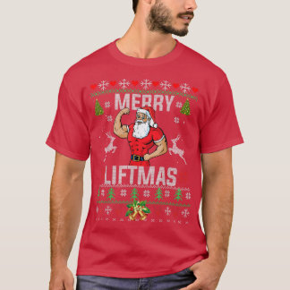 Merry Liftmas Funny Kerstgym Lifting Santa Ug T-shirt