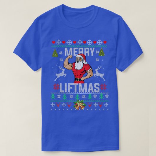 Merry Liftmas Funny Kerstgym Lifting Santa Ug T-shirt (Design voorkant)