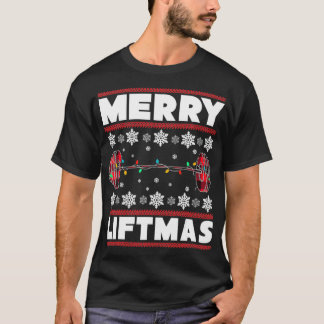 Merry Liftmas Funny Kerstmis fitness T-shirt