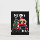 Merry Liftmas Funny Santa Xmas Gym Bodybuilding Ch Kaart (Voorkant)