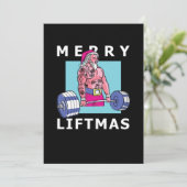 Merry Liftmas kerst Weightlift Bodybuilding Kaart (Staand voorkant)