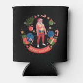 Merry Liftmas Kerstmis Bodybuilder Gym Workout Blikjeskoeler (Voorkant)