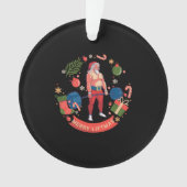 Merry Liftmas Kerstmis Bodybuilder Gym Workout Ornament (voorkant)