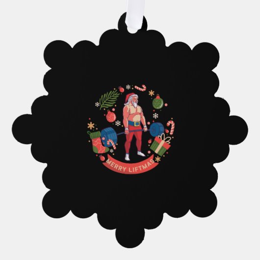 Merry Liftmas Kerstmis Bodybuilder Gym Workout Ornament Kaart (Voorkant)