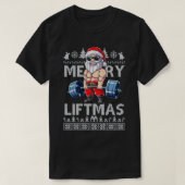 Merry Liftmas Kerstmis Fitmas Fitness Santa T-shirt (Design voorkant)