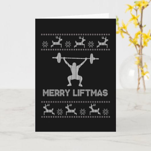 Merry Liftmas - Kerstmis Kaart (Gele Bloem)