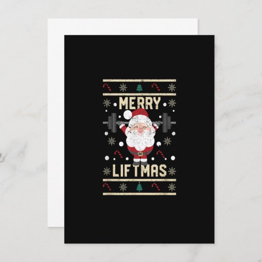 Merry Liftmas Lifting Kerstkerstkerstman Gym Wo Kaart (Voorkant / Achterkant)