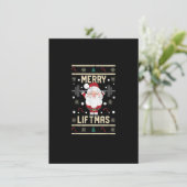 Merry Liftmas Lifting Kerstkerstkerstman Gym Wo Kaart (Staand voorkant)