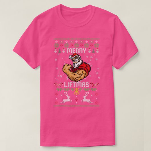 Merry Liftmas Merry Kerstmis Ugly Advanced T-shirt (Design voorkant)
