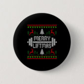 Merry Liftmas - Trainer Ugly Style Christmas  Ronde Button 5,7 Cm (Voorkant)