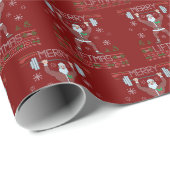 Merry Liftmas Ugly Christmas Red Cadeaupapier (Rol Hoek)